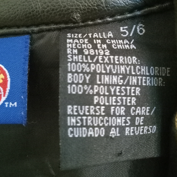 Hot Wheels Black faux leather jacket biker rocker look kids size 5/6 RARE - Picture 9 of 10